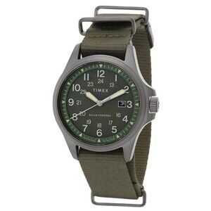 NWT Authentic Timex Expedition North Field Post Solar Green Dial Men's Watch TW2